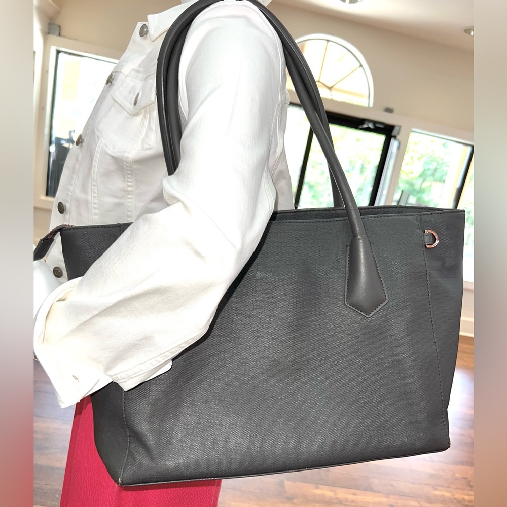 Dagne Dover Signature Organizer Laptop Briefcase Tote Purse